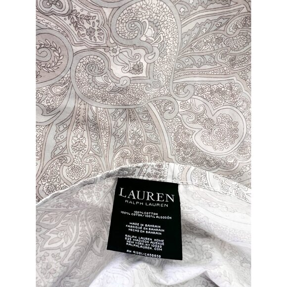 RALPH LAUREN Queen Flat Sheet Coral Beach 100% Cotton Paisley Taupe PRISTINE - Picture 15 of 16